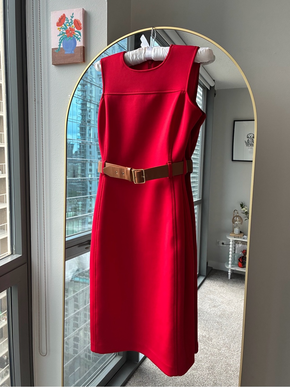 Calvin Klein Belted Midi Dress